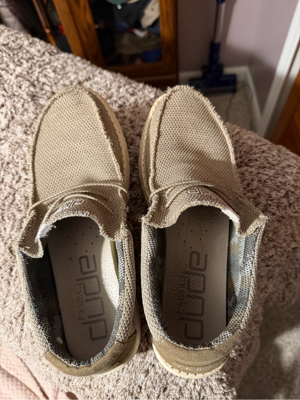 Hey Dude Men’s Slip-On Loafers in Tan Canvas